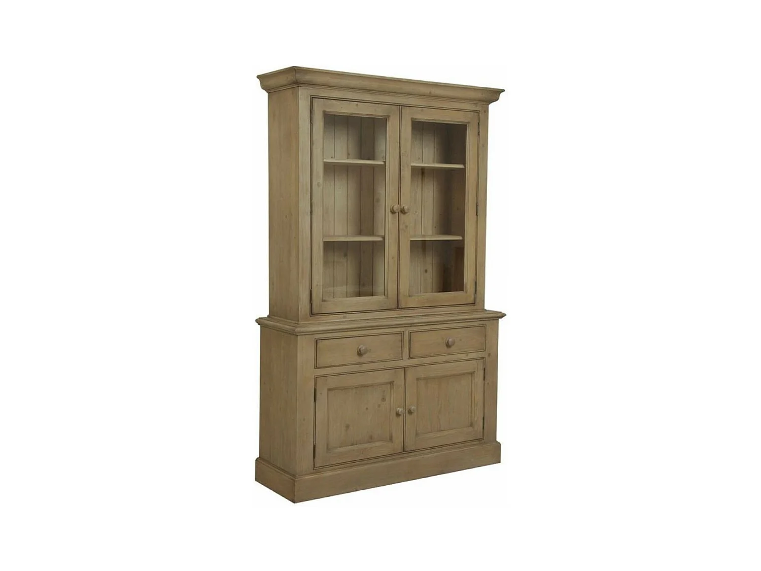 Buffet 2 portes vitrées moulurées Bois Marron - Natural Interior's