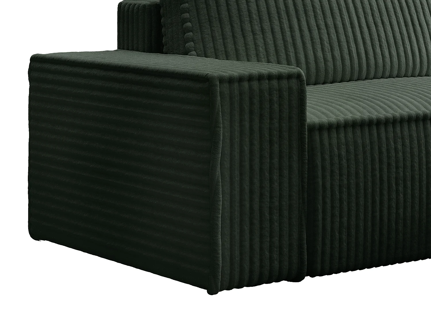 Ecksofa mit Schlaffunktion - Ecke rechts - grob gerippter Cord - Grün - AMELIA