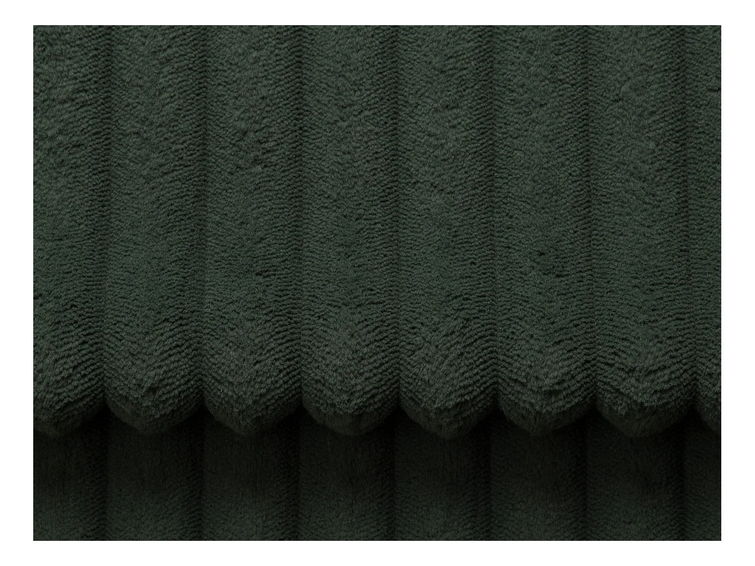 Hoekslaapbank met hoek rechts van groen ribfluweel met brede ribbels AMELIA