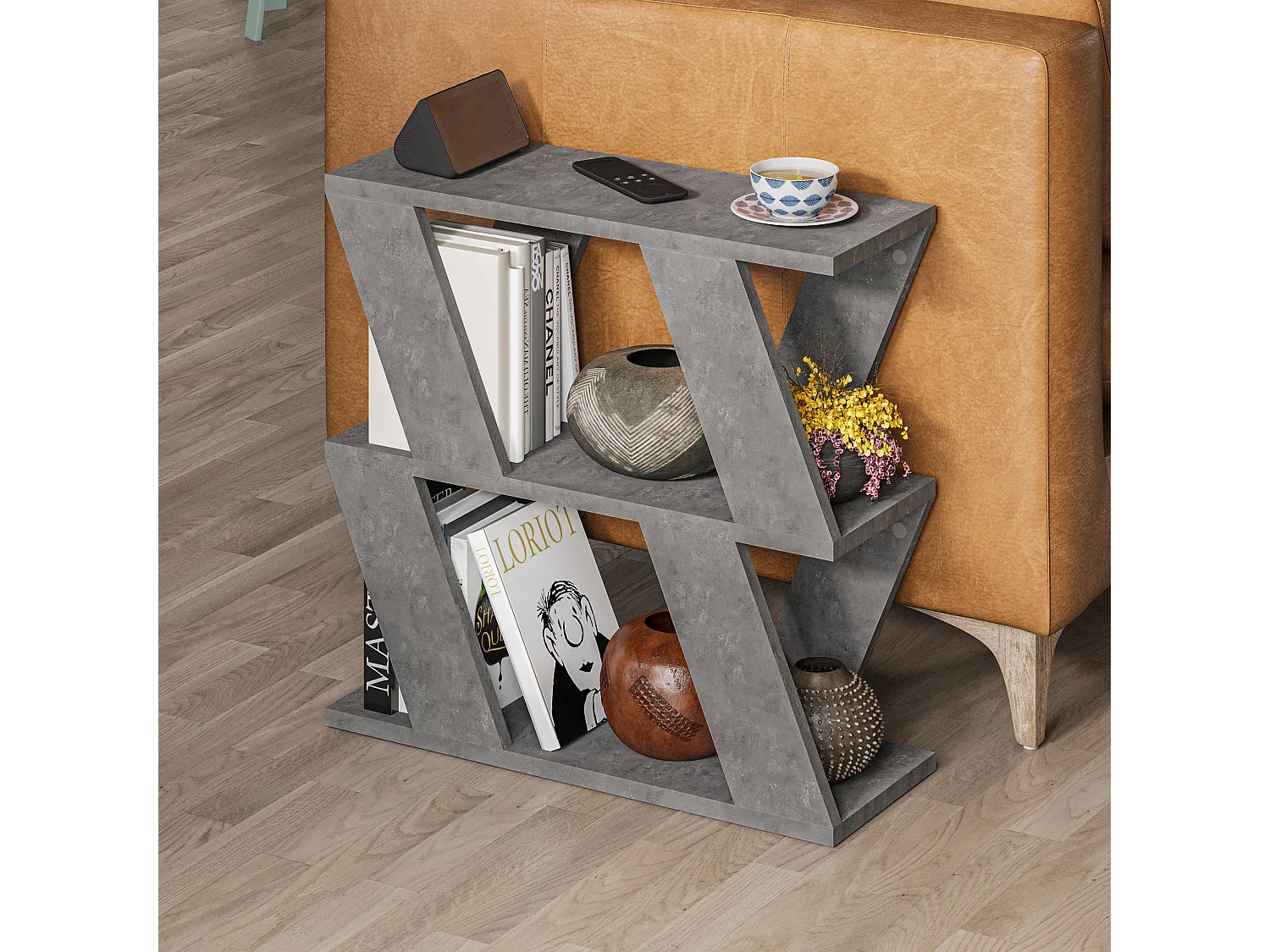 Beistelltisch LAZENA- Weiß, 60x56x22