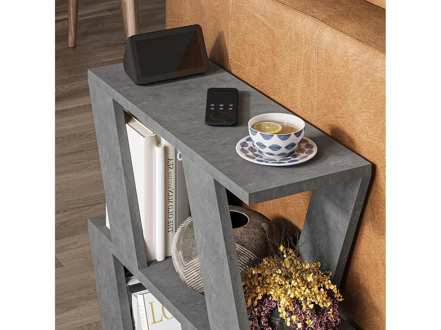 Beistelltisch LAZENA- Weiß, 60x56x22