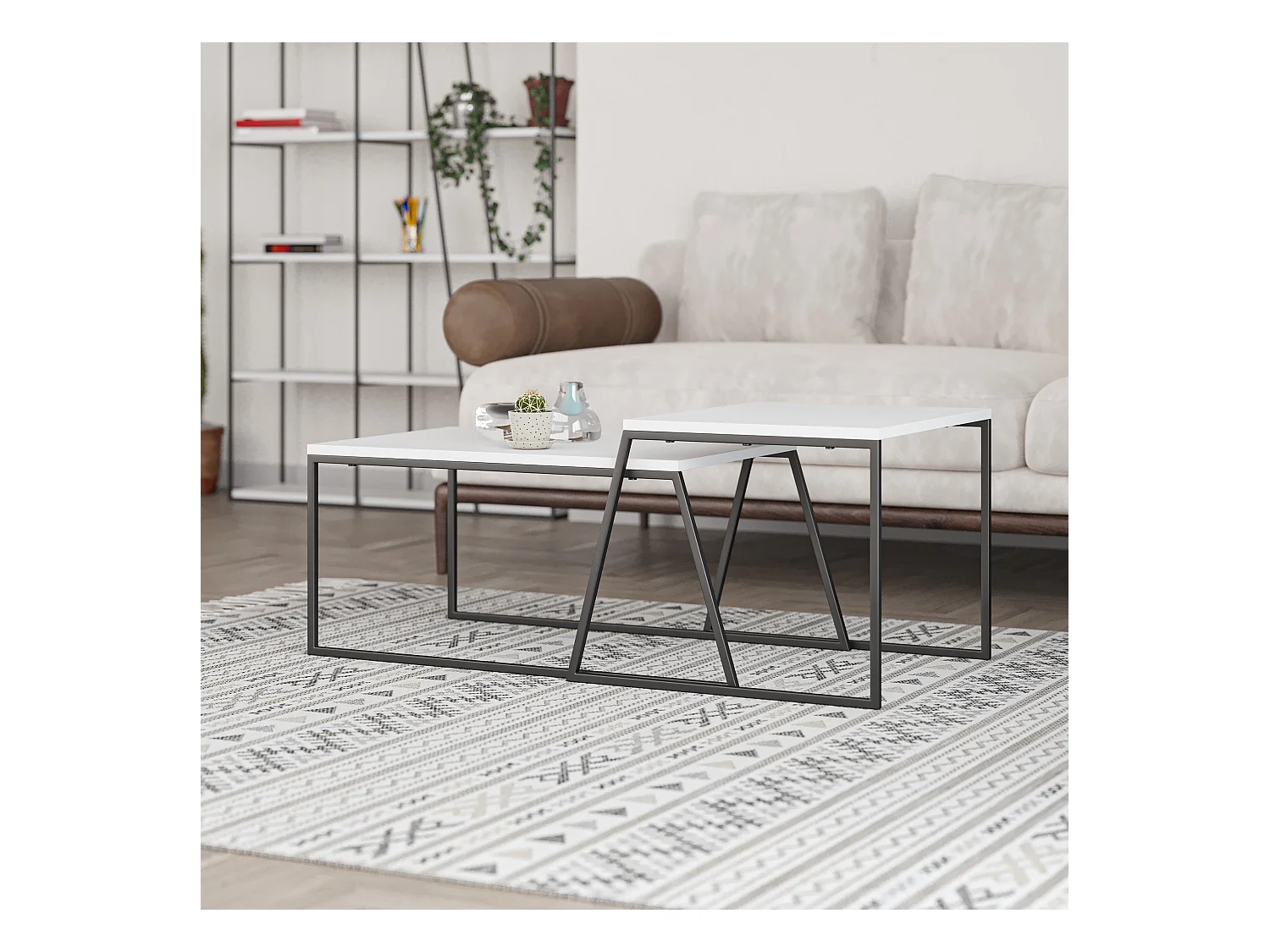 Couchtisch PAL -  Weiß - 88 x 50 x 38 cm