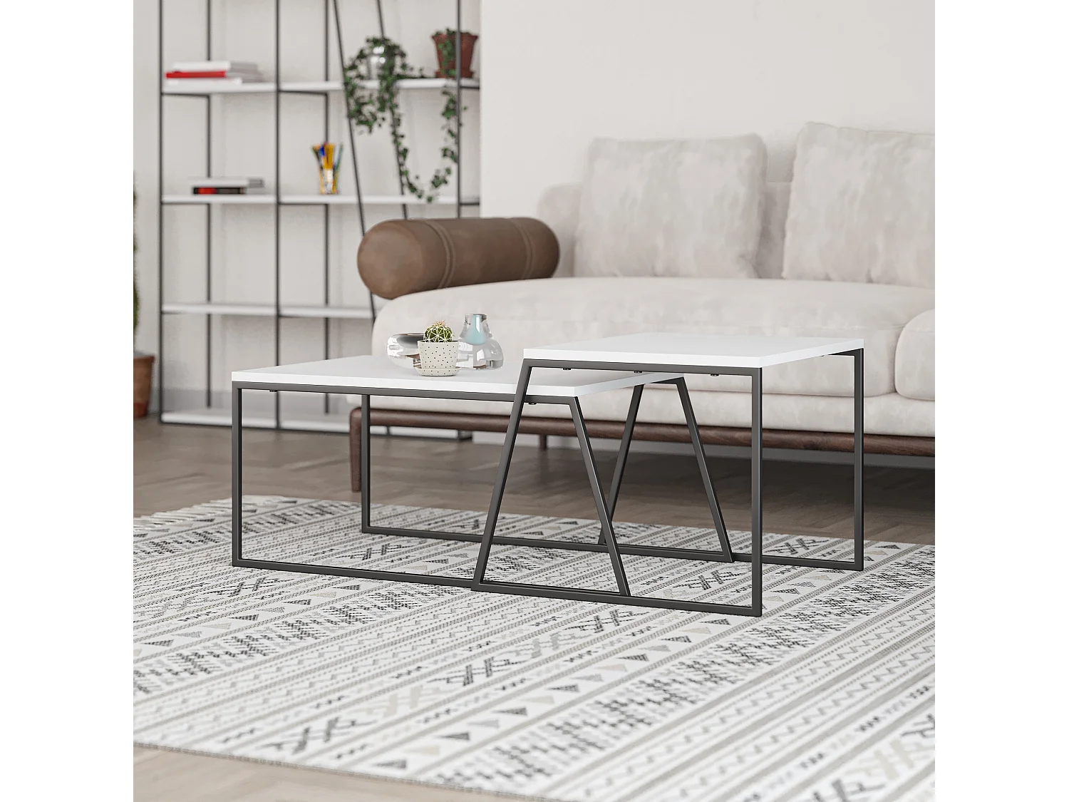 Couchtisch PAL -  Weiß - 88 x 50 x 38 cm