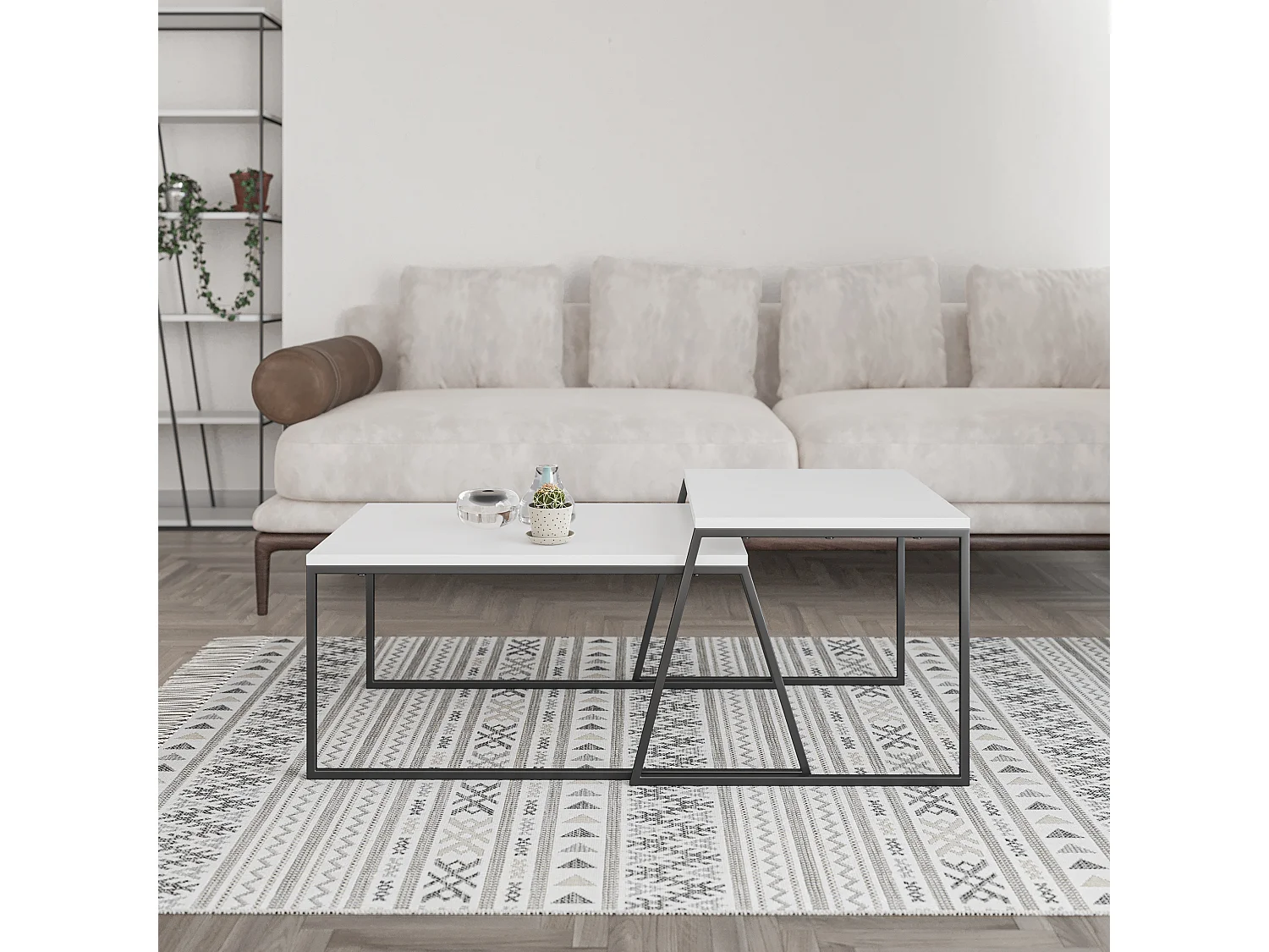 Couchtisch PAL -  Weiß - 88 x 50 x 38 cm