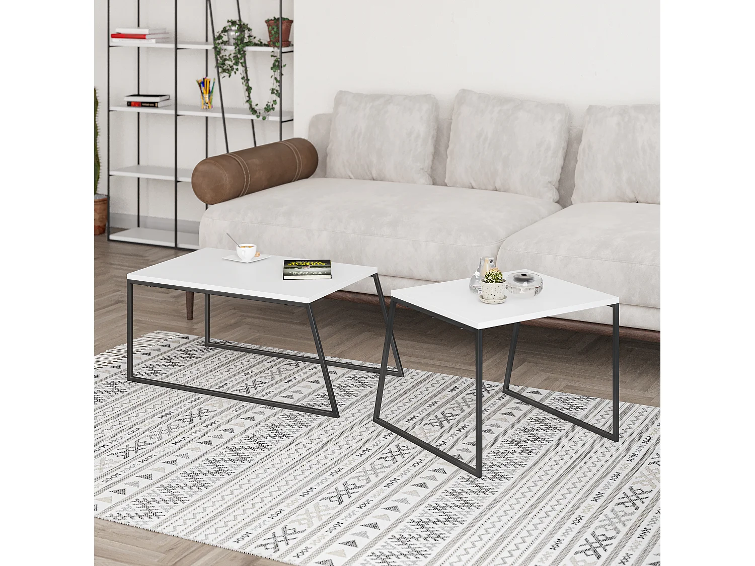 Couchtisch PAL -  Weiß - 88 x 50 x 38 cm