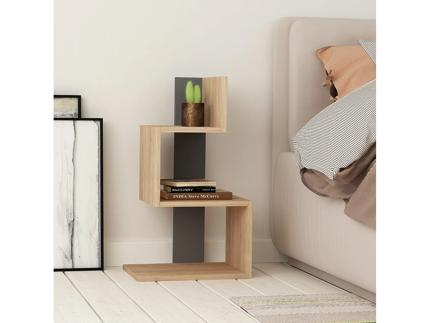 Table d'appoint ROSIE- naturel foncé, 42x72x30