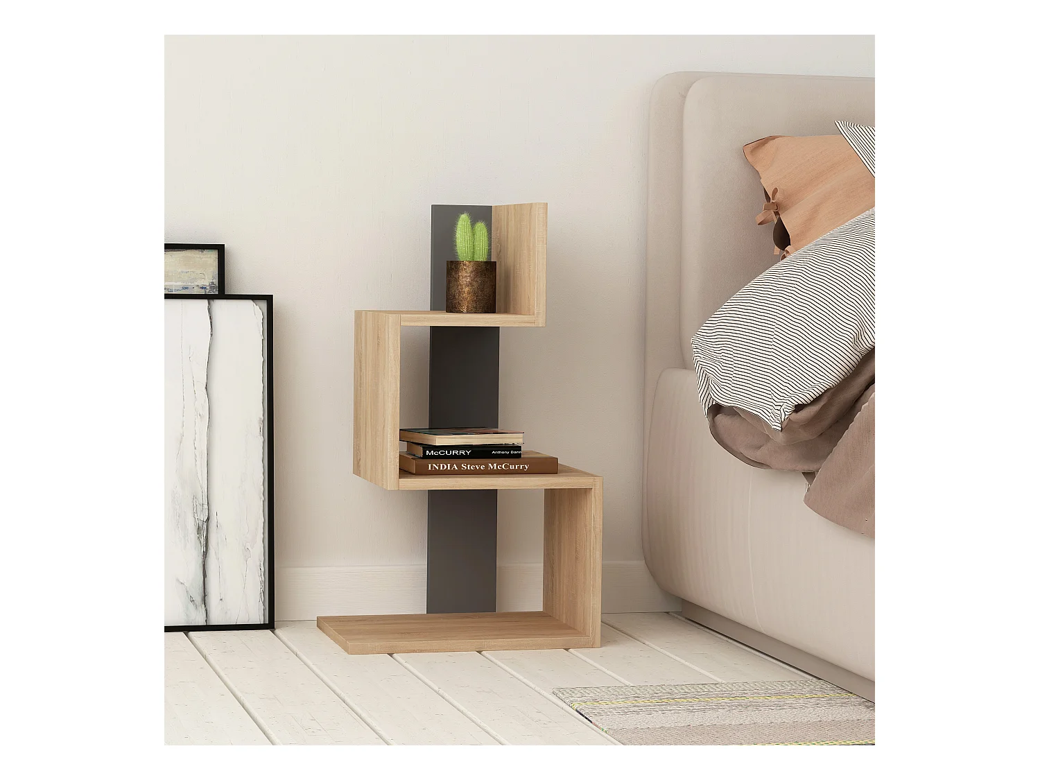 Table d'appoint ROSIE- naturel foncé, 42x72x30
