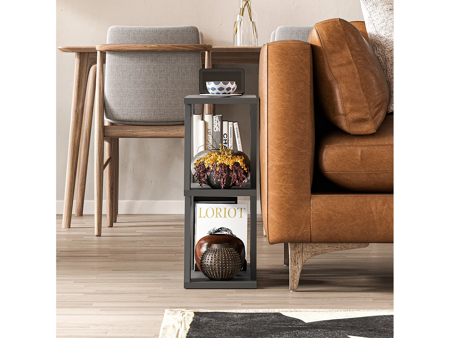 Beistelltisch LAZENA- Weiß, 60x56x22