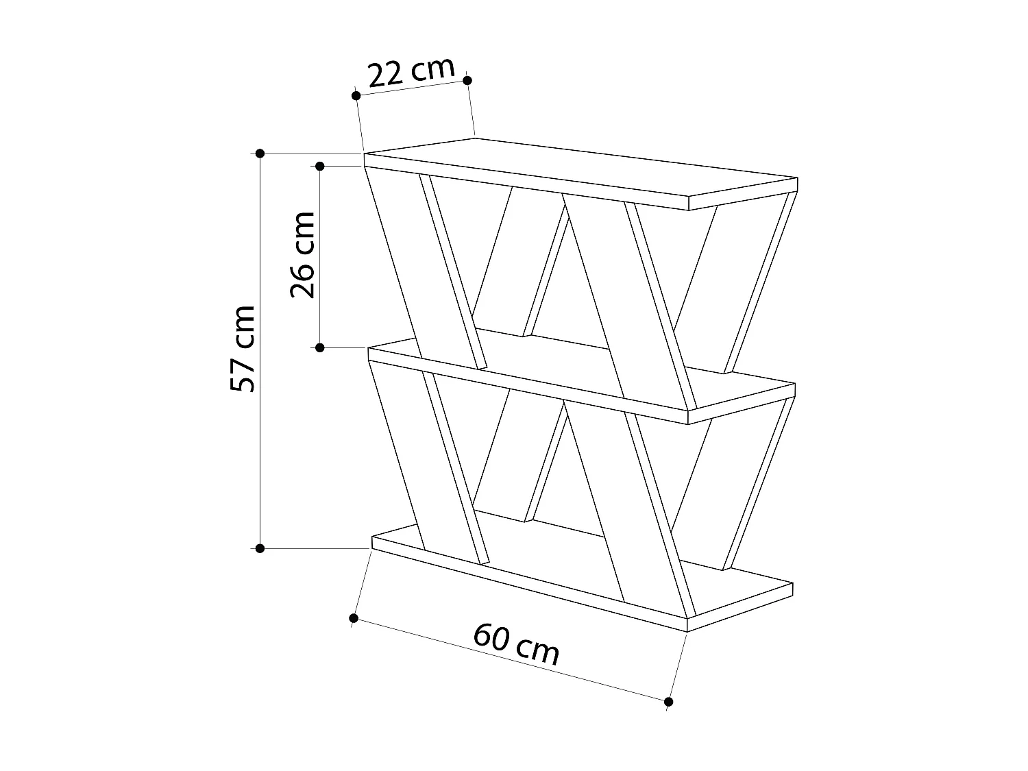 Beistelltisch LAZENA- Weiß, 60x56x22