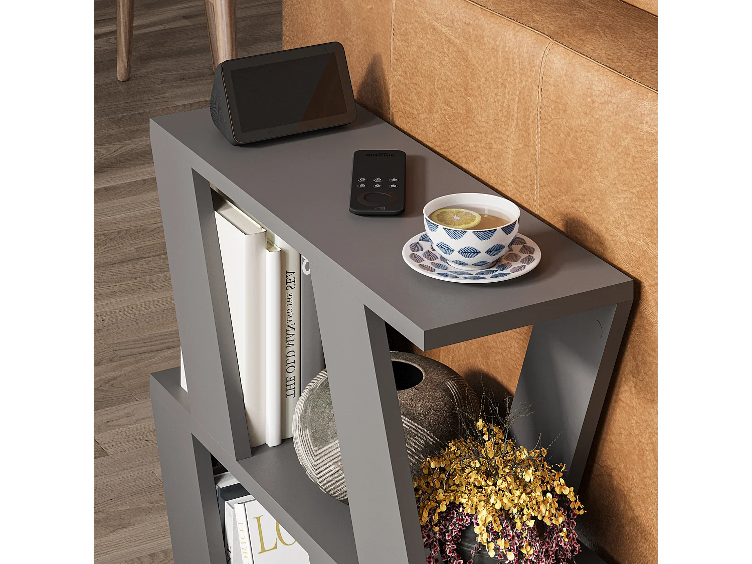 Beistelltisch LAZENA- Weiß, 60x56x22