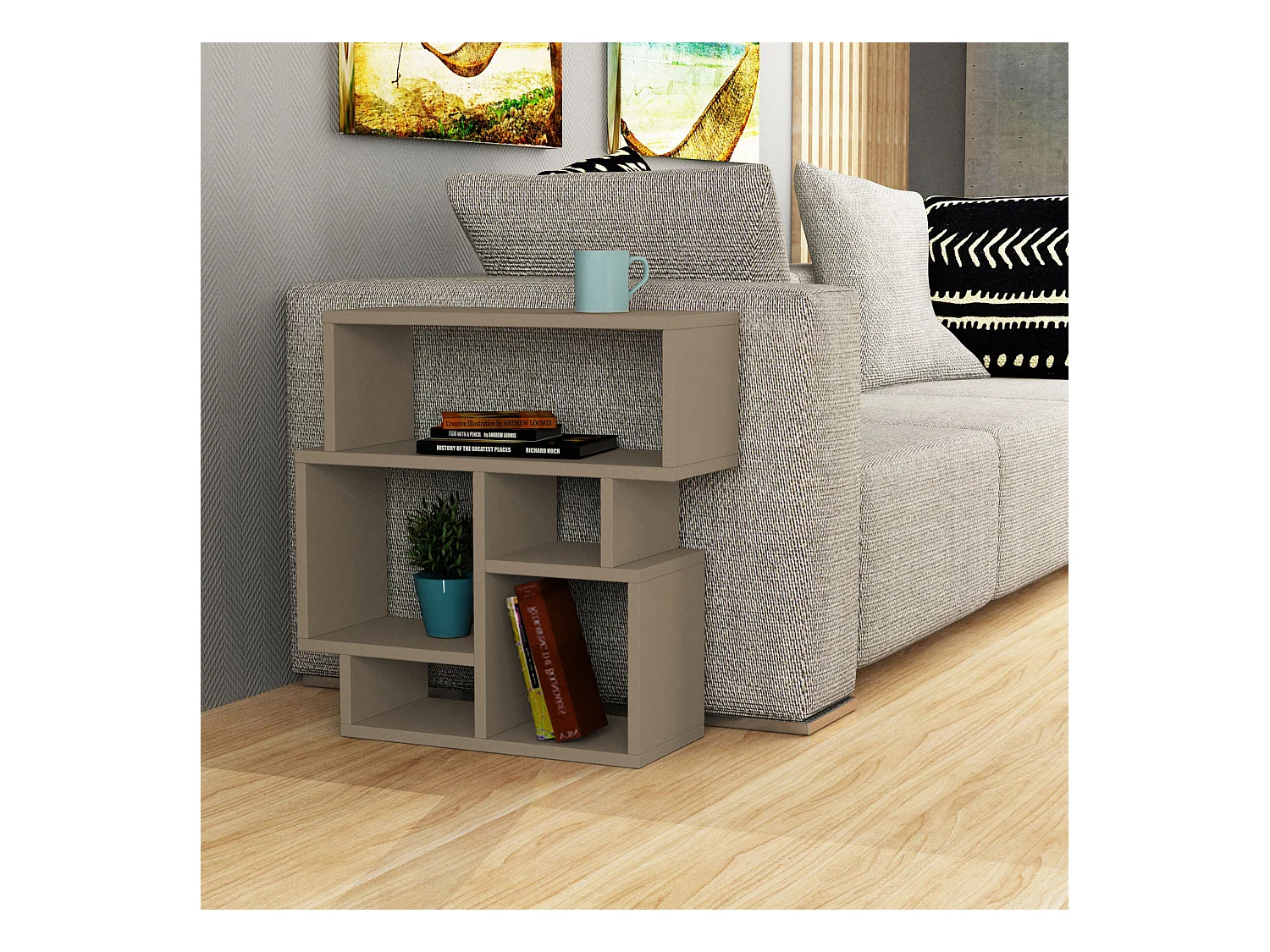 Table d'appoint KARMA- beige, 59x61x22