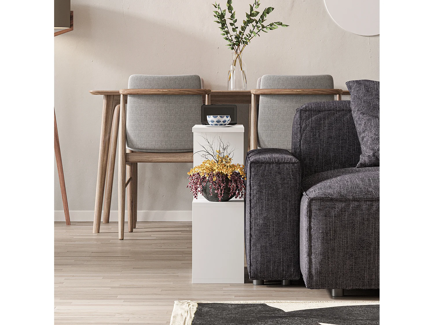 Table basse HOMEMANIA- blanc, 60x60x20