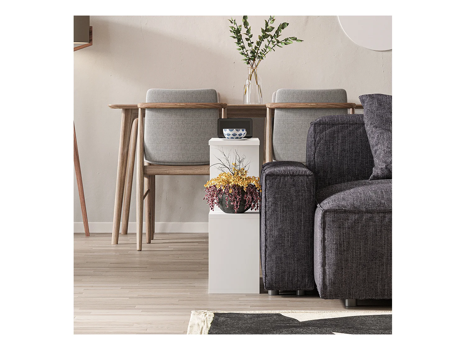 Kaffeetisch HOMEMANIA- Weiß, 60x60x20