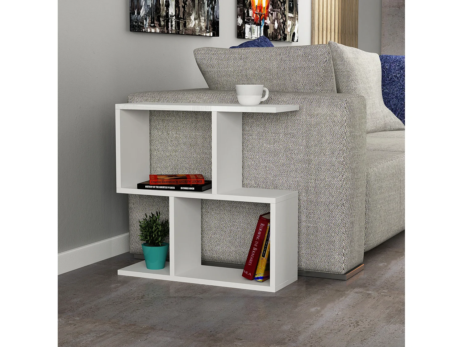 Table basse HOMEMANIA- blanc, 60x60x20