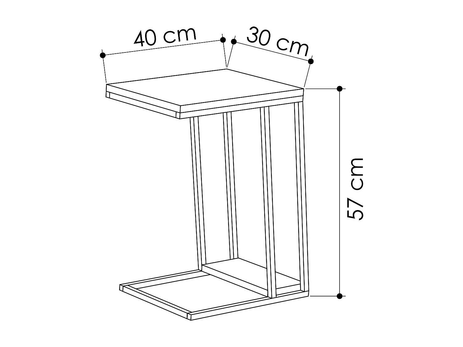 Table d'appoint SEHPA beige, 30x57x40