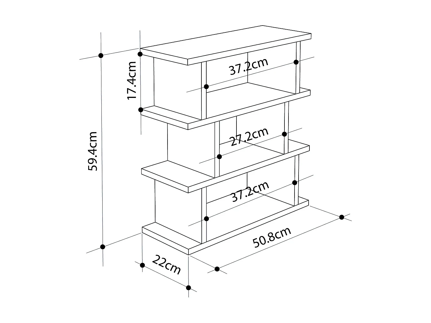 Beistelltisch TOTEM- Weiß, 54x60x22