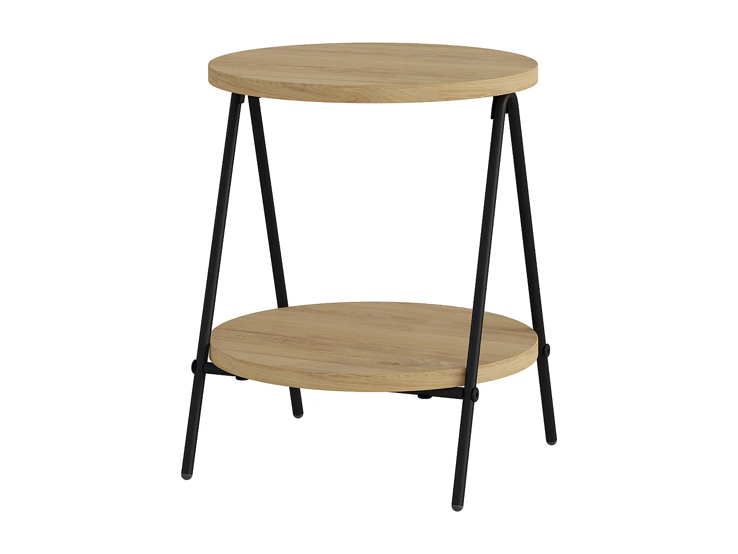 Decortie Chêne 35x35x42cm Table d'appoint Aggloméré, Métal Table basse Essel