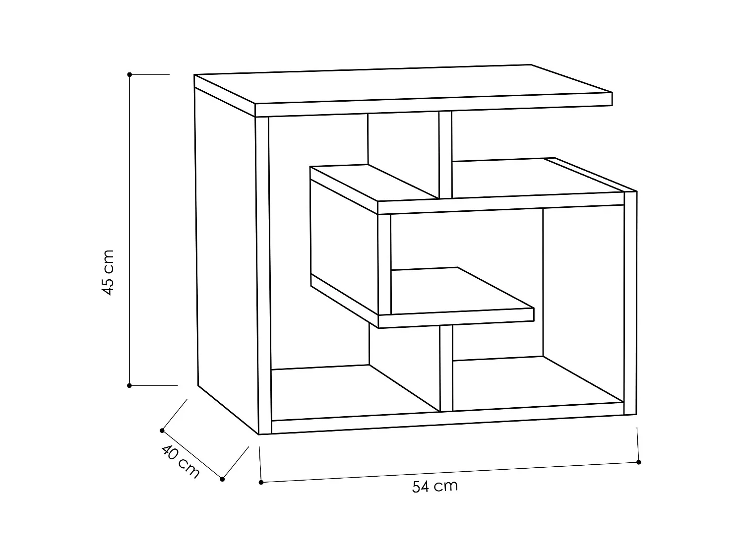 Salontafel LABIRENT- antracietgrijs, 54x45x40
