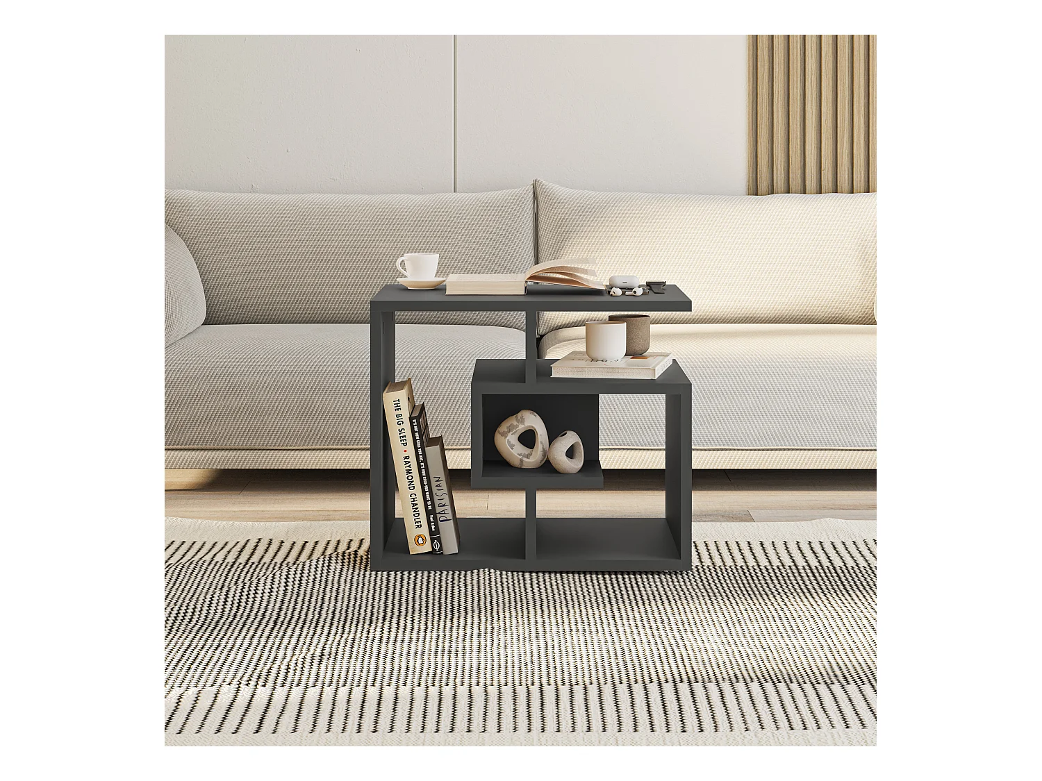 Table basse LABIRENT- gris anthracite, 54x45x40