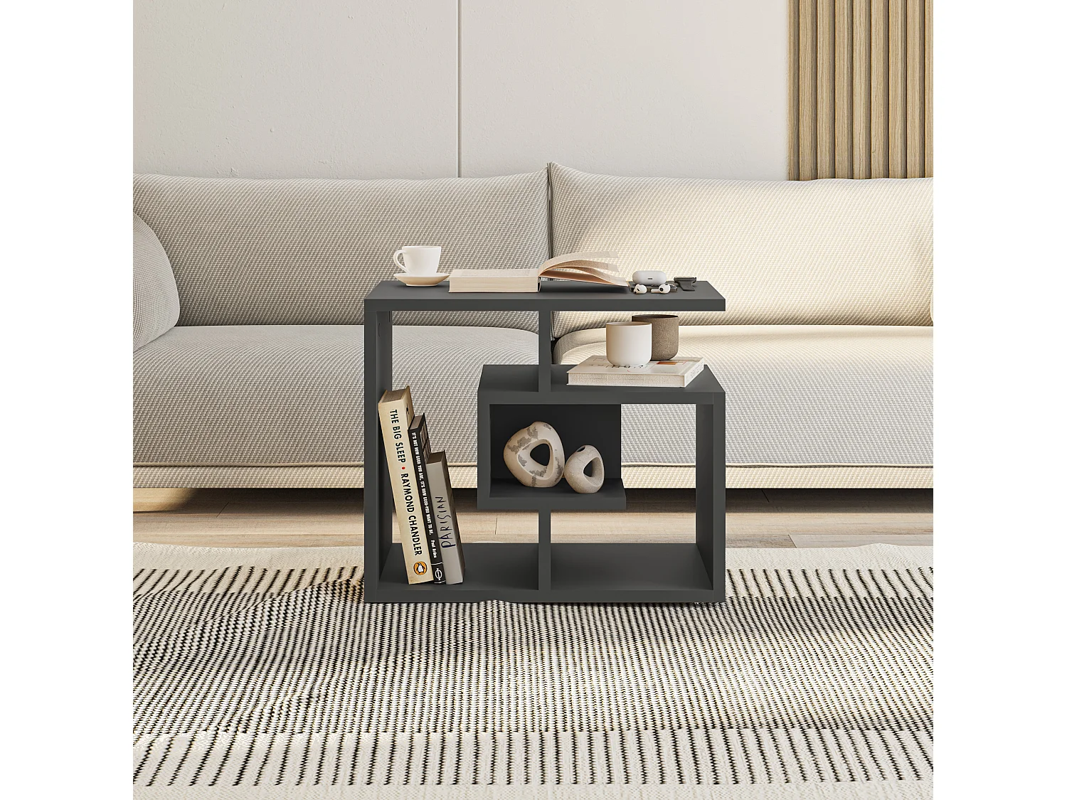 Salontafel LABIRENT- antracietgrijs, 54x45x40