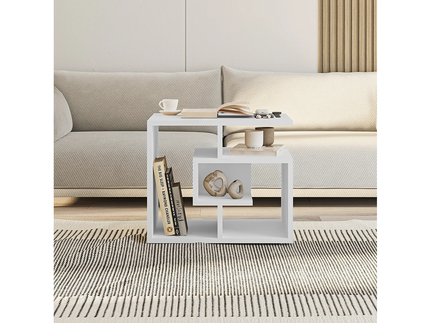 Table basse LABIRENT- blanc, 54x45x40