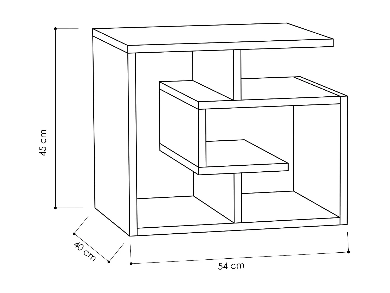 Table basse LABIRENT- blanc, 54x45x40