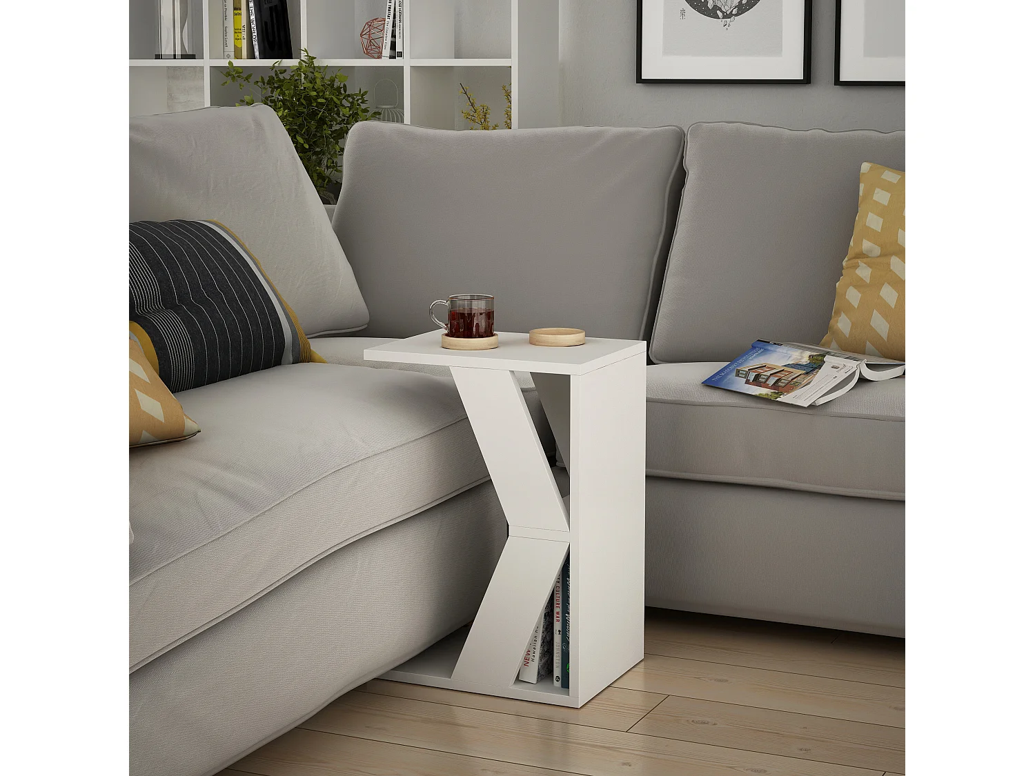 Beistelltisch NAZE- Weiß, 30x57x40