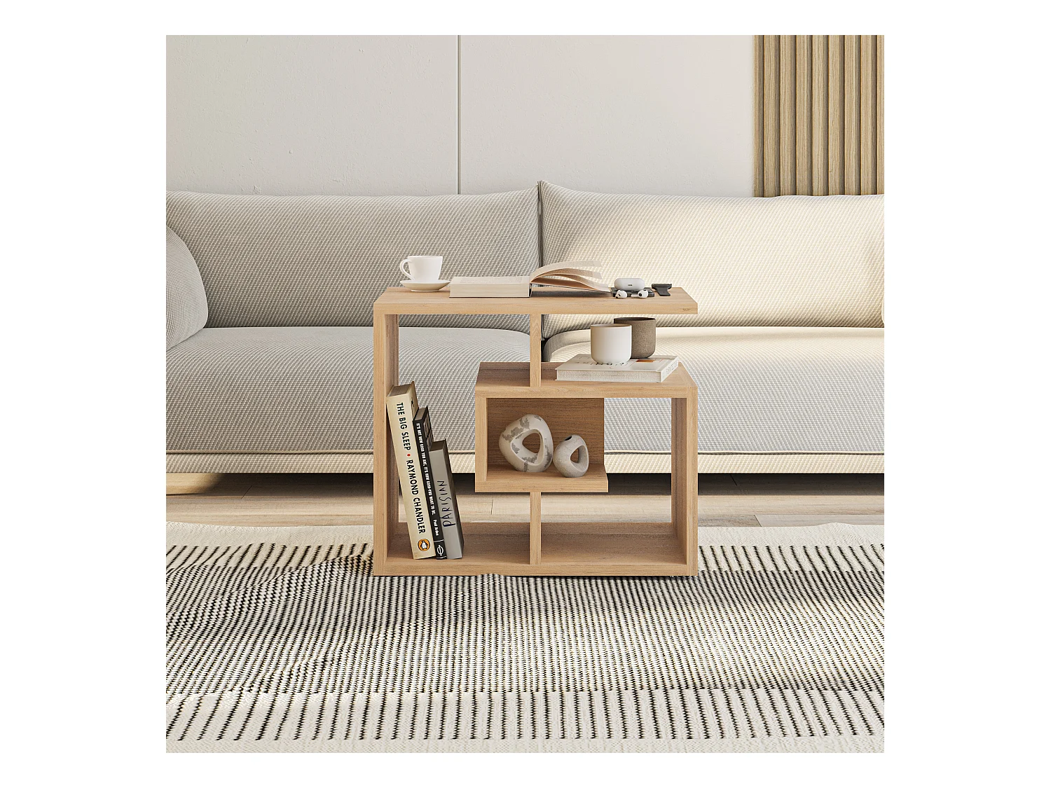 Kaffeetisch LABIRENT- Naturfarben hell, 54x45x40