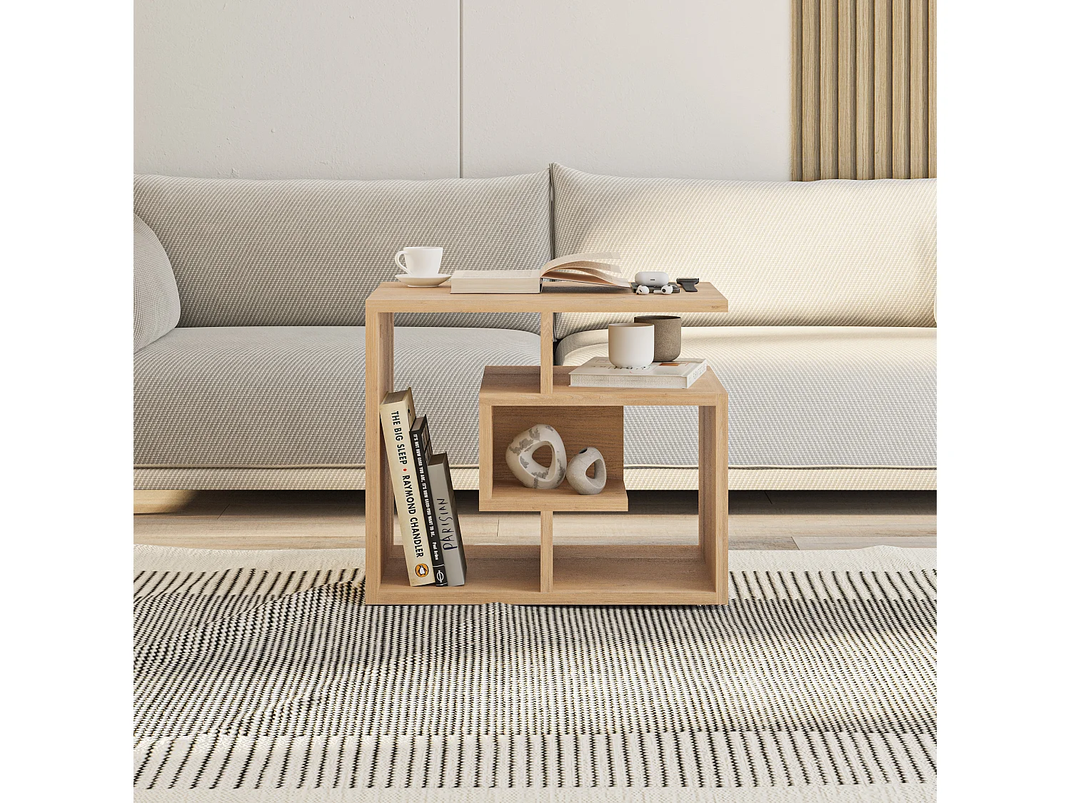 Kaffeetisch LABIRENT- Naturfarben hell, 54x45x40