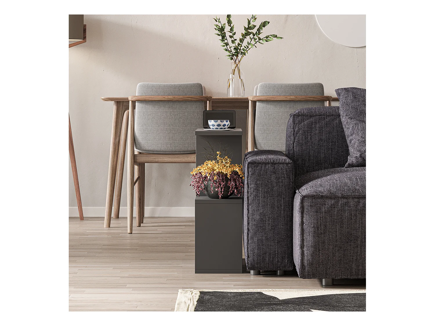 Table basse HOMEMANIA- gris anthracite, 60x60x20