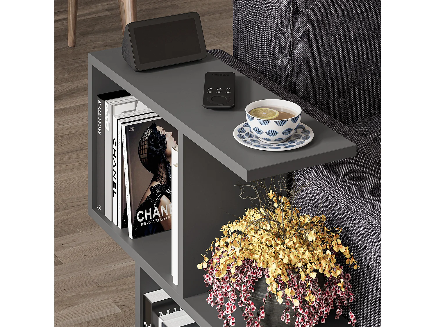 Table basse HOMEMANIA- gris anthracite, 60x60x20