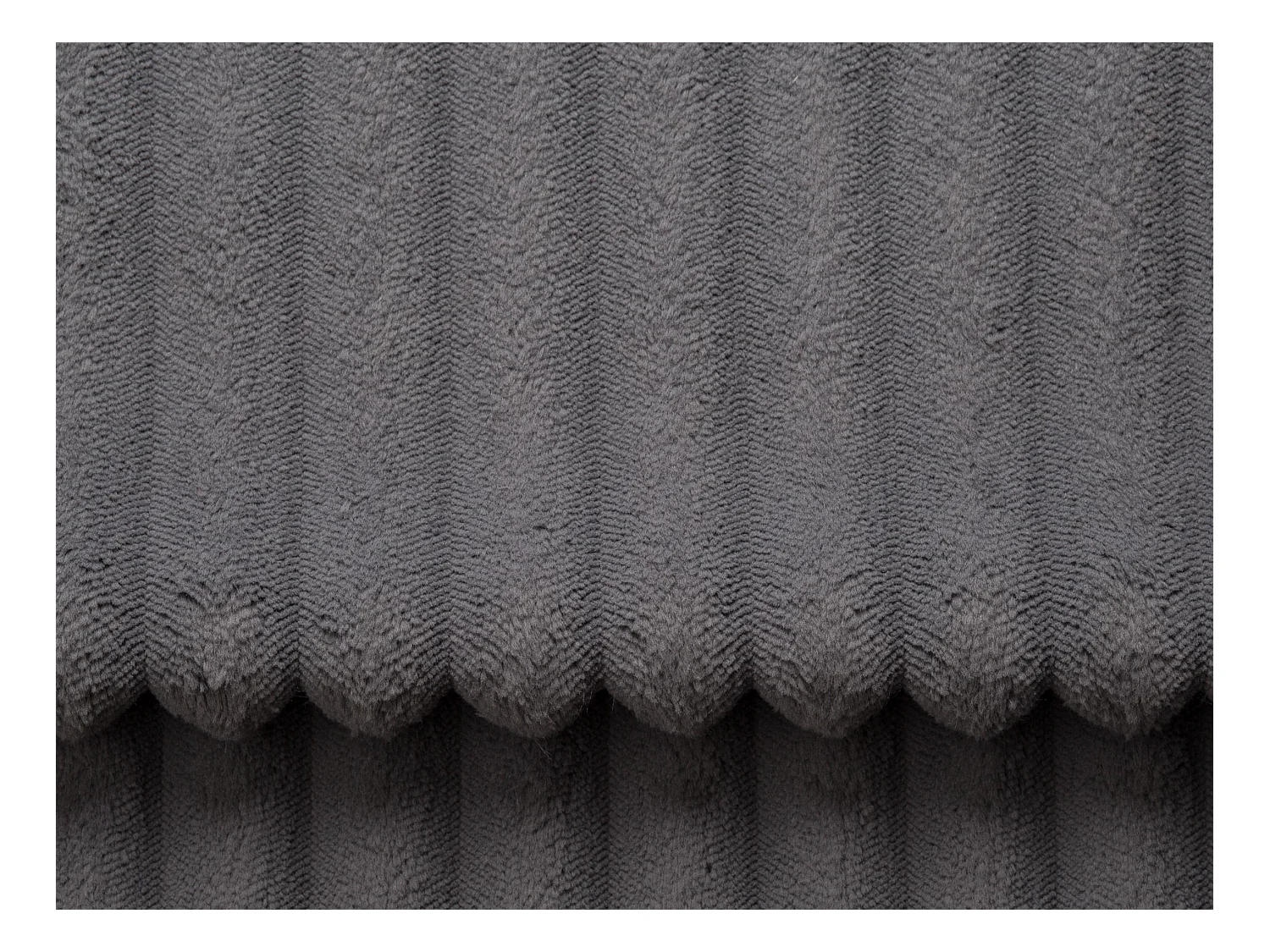 Canapé d'angle droit convertible en velours côtelé grosses côtes gris anthracite AMELIA