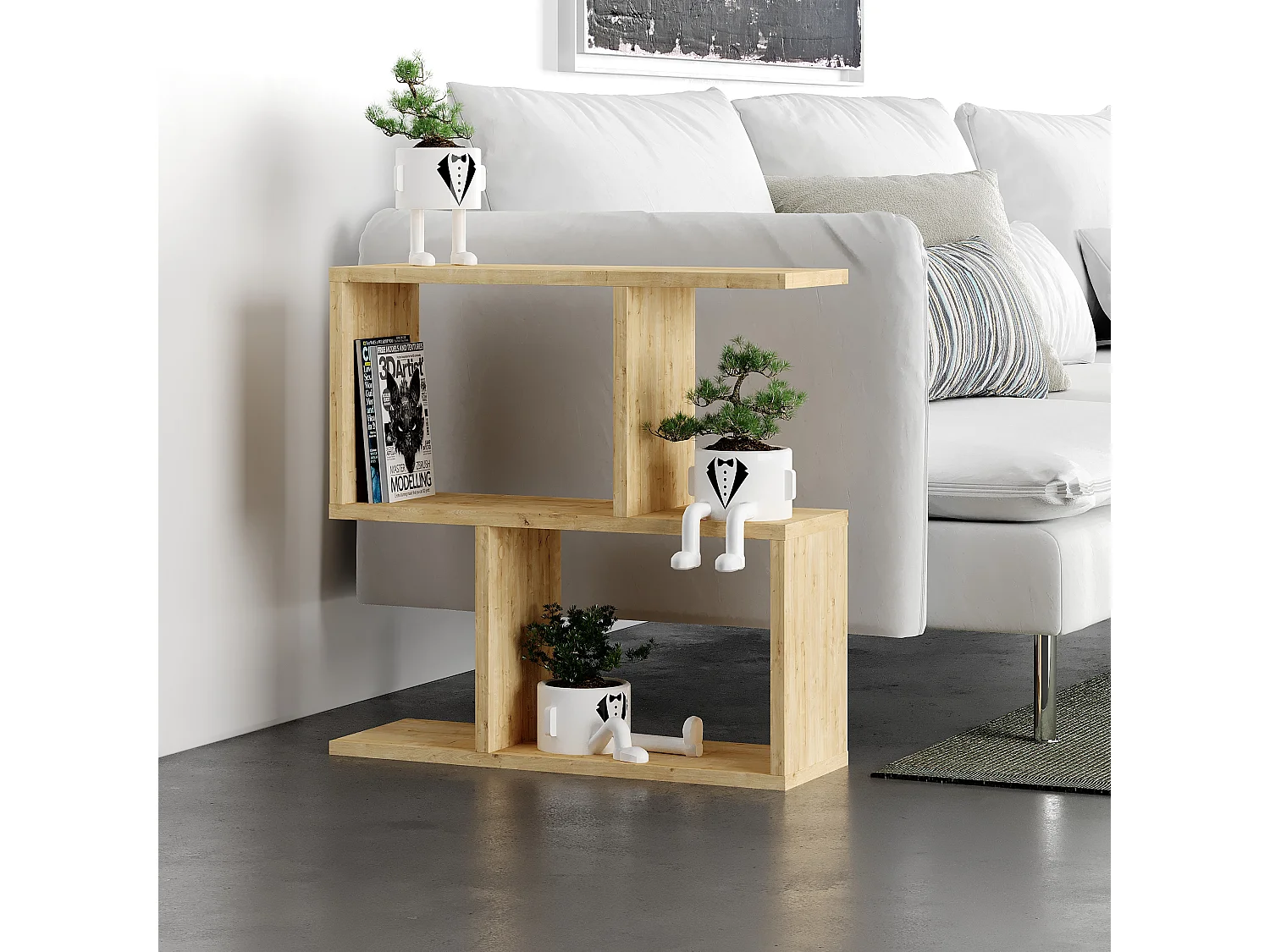 Tavolino HOMEMANIA- colore naturale chiaro, 60x60x20