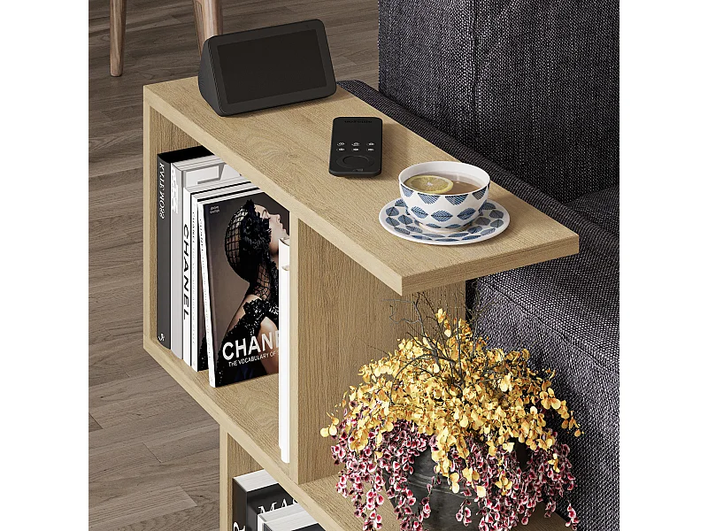 Table basse HOMEMANIA- couleur naturelle claire, 60x60x20