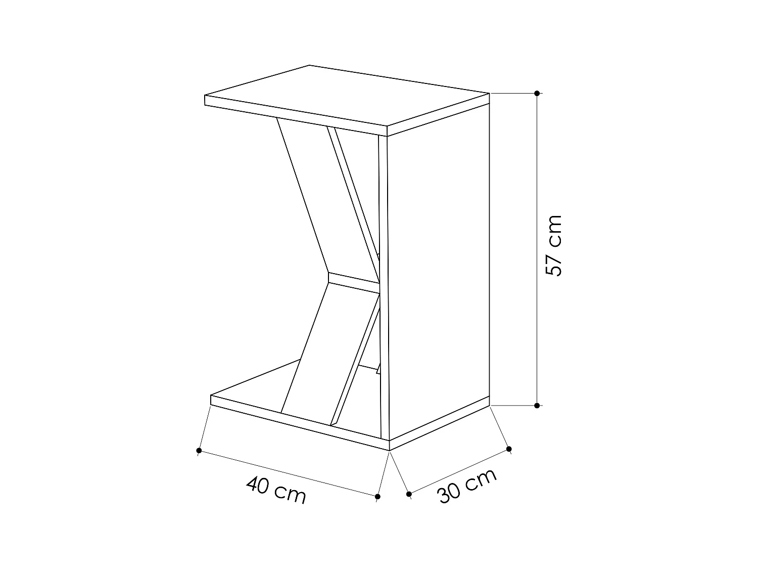 Beistelltisch NAZE- Beige, 30x57x40