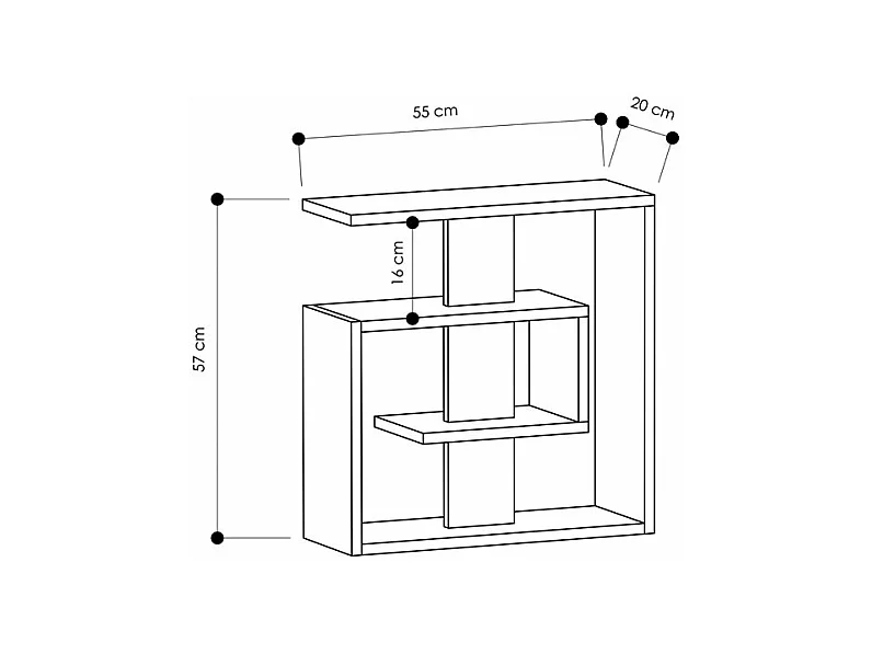 Beistelltisch SALY- Anthrazitgrau, 55x57x20