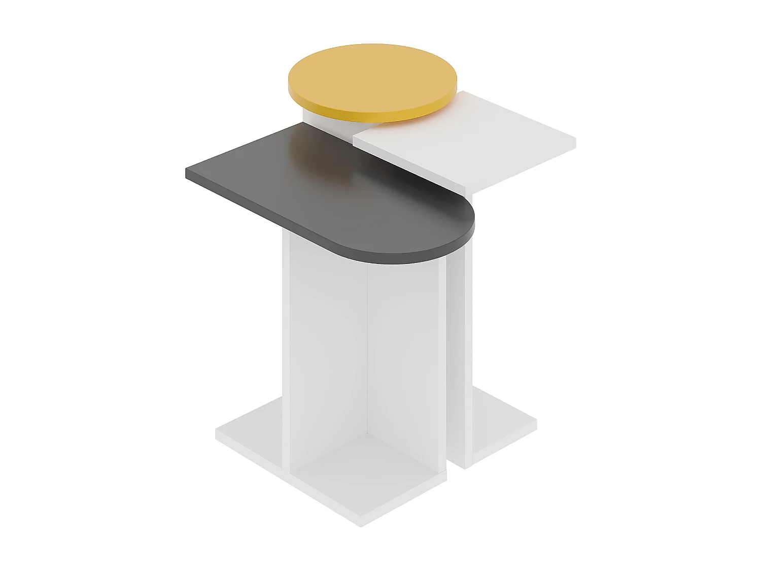 Beistelltisch MUND - Weiß-Anthrazit-Senf,50 x 27 x 46 cm