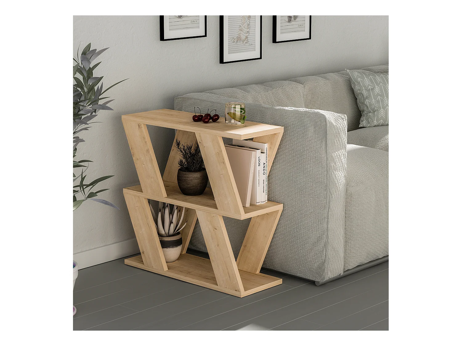 Beistelltisch LAZENA- Anthrazitgrau, 60x56x22