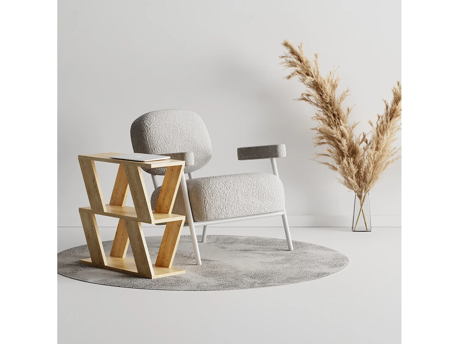 Table d'appoint LAZENA- gris anthracite, 60x56x22