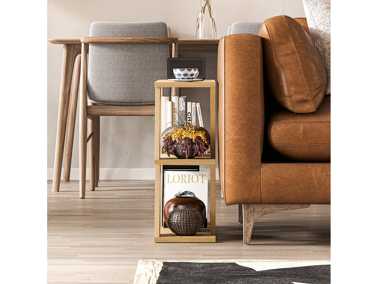 Beistelltisch LAZENA- Anthrazitgrau, 60x56x22