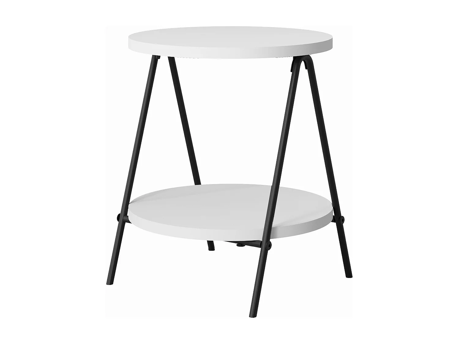 Decortie Blanc 35x35x42cm Table d'appoint Aggloméré, Métal Table d'appoint Essel