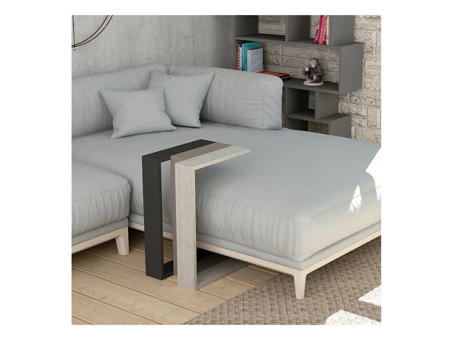Table d'appoint MUJU- gris anthracite, 30x57x40