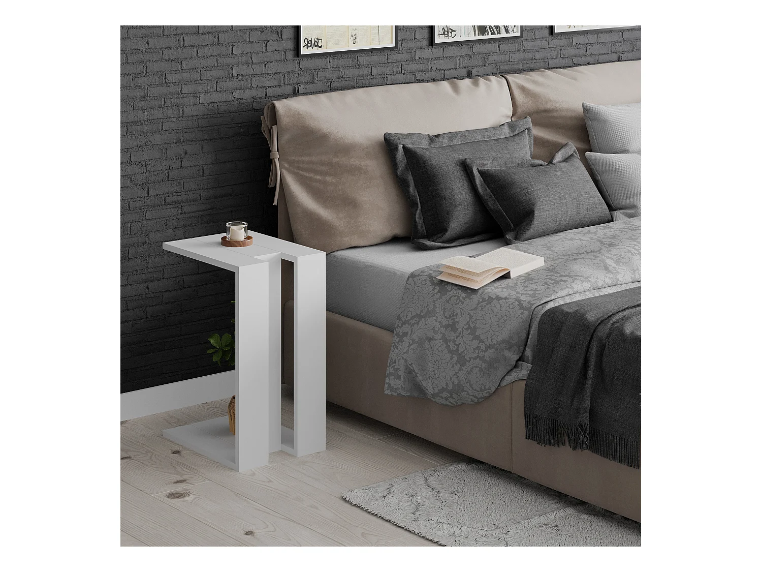 Beistelltisch MUJU- Grau, 30x57x40