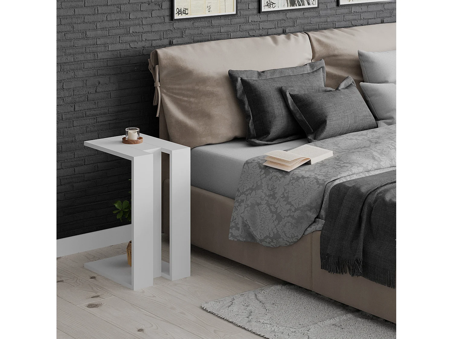 Beistelltisch MUJU- Grau, 30x57x40