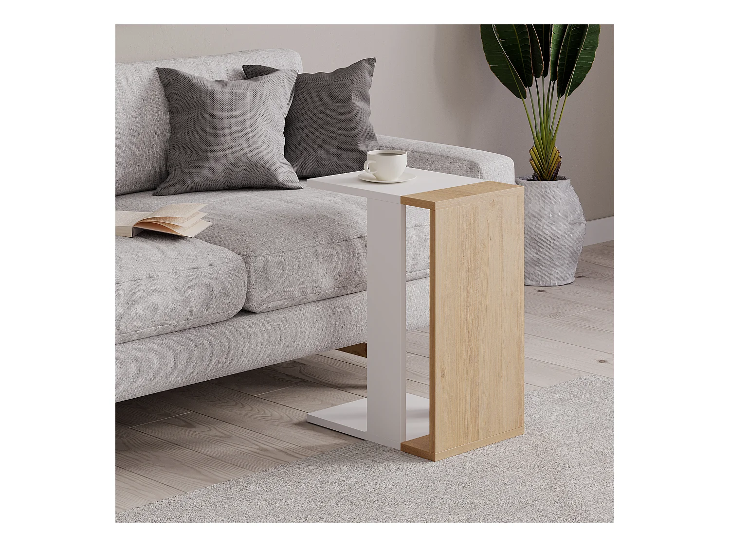 Table d'appoint ZETTI- gris anthracite, 30x57x40