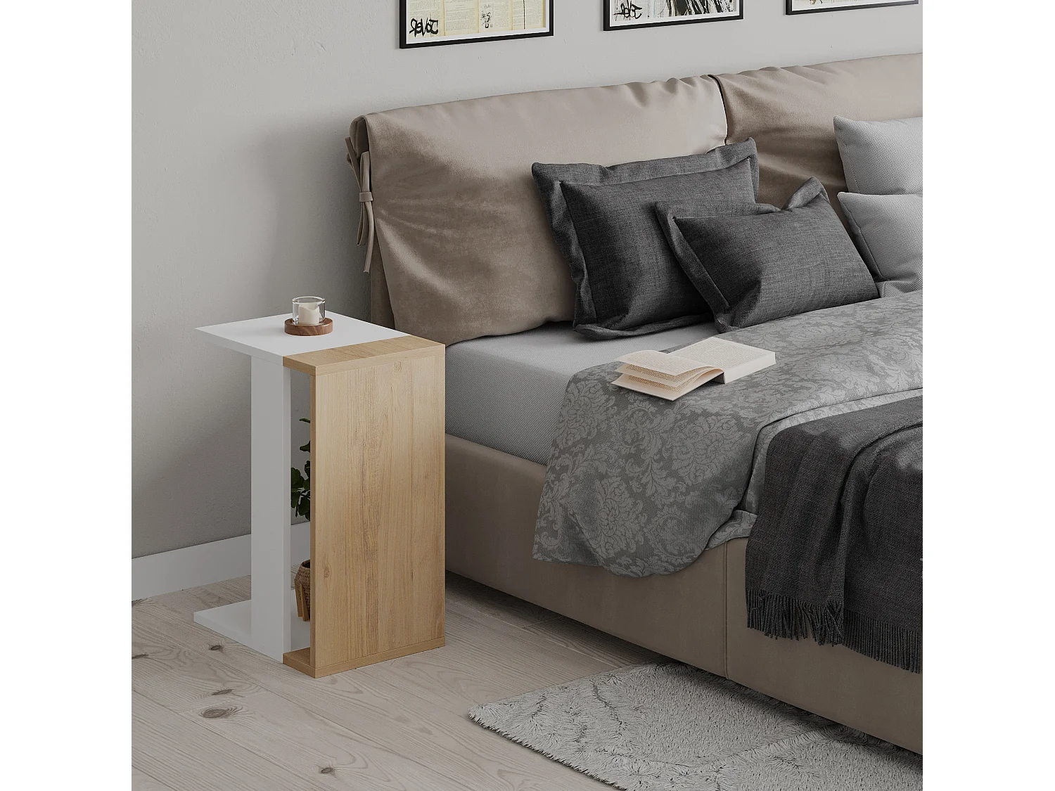 Table d'appoint ZETTI- gris anthracite, 30x57x40