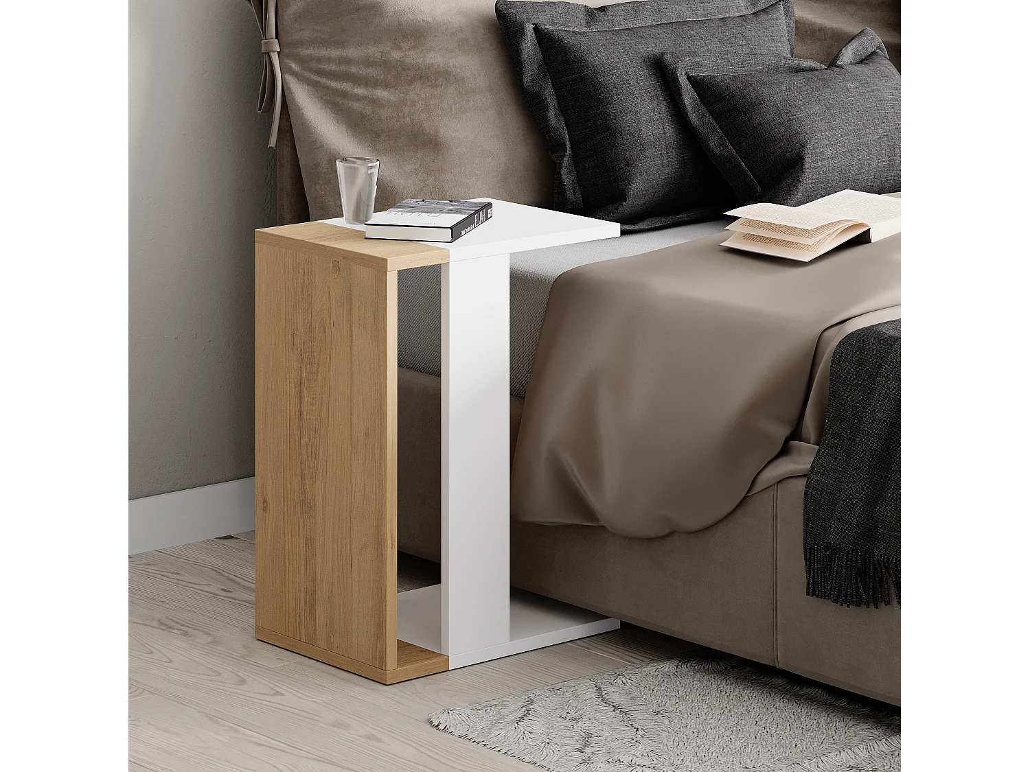 Table d'appoint ZETTI- gris anthracite, 30x57x40