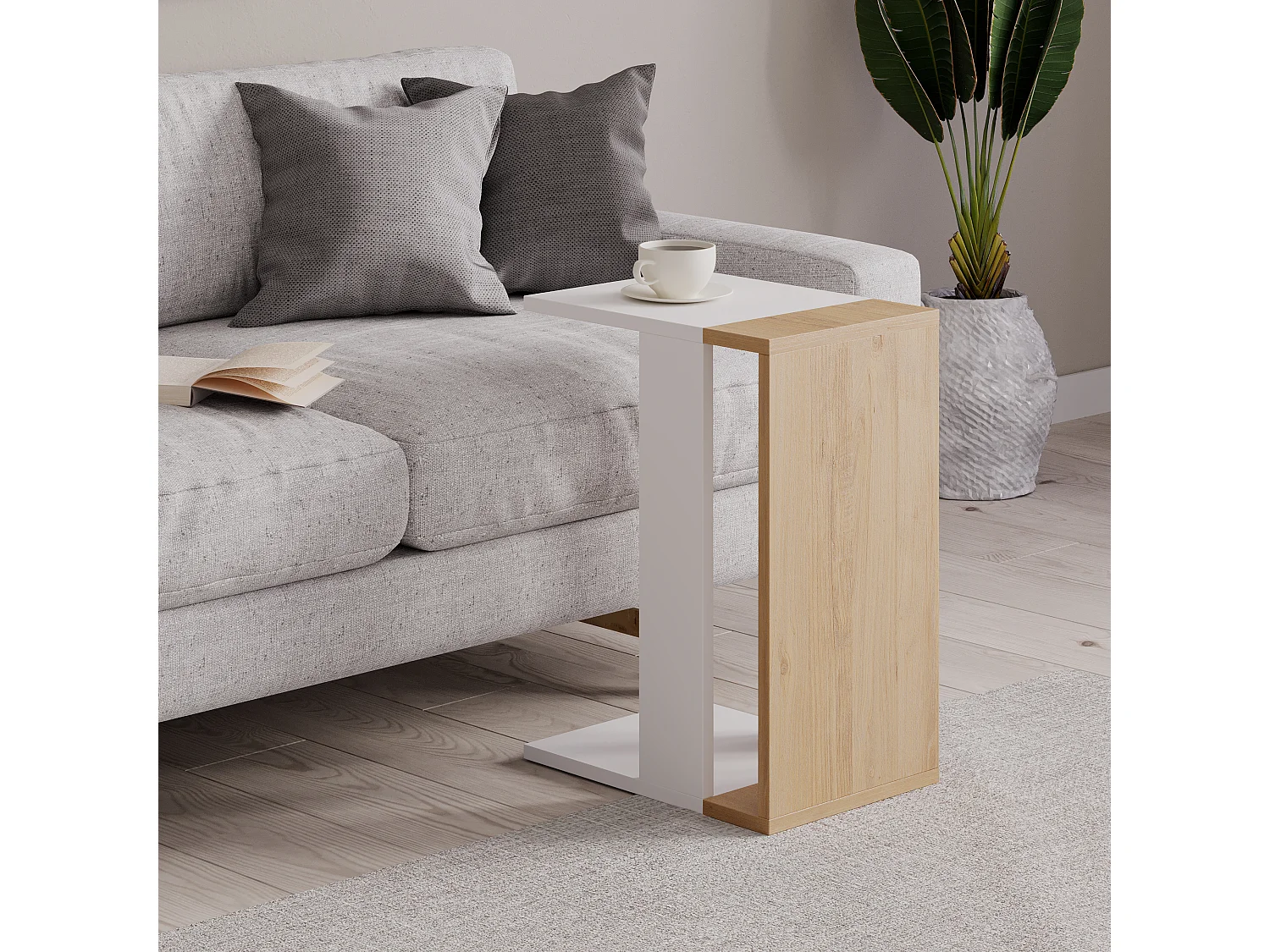 Table d'appoint ZETTI- gris anthracite, 30x57x40