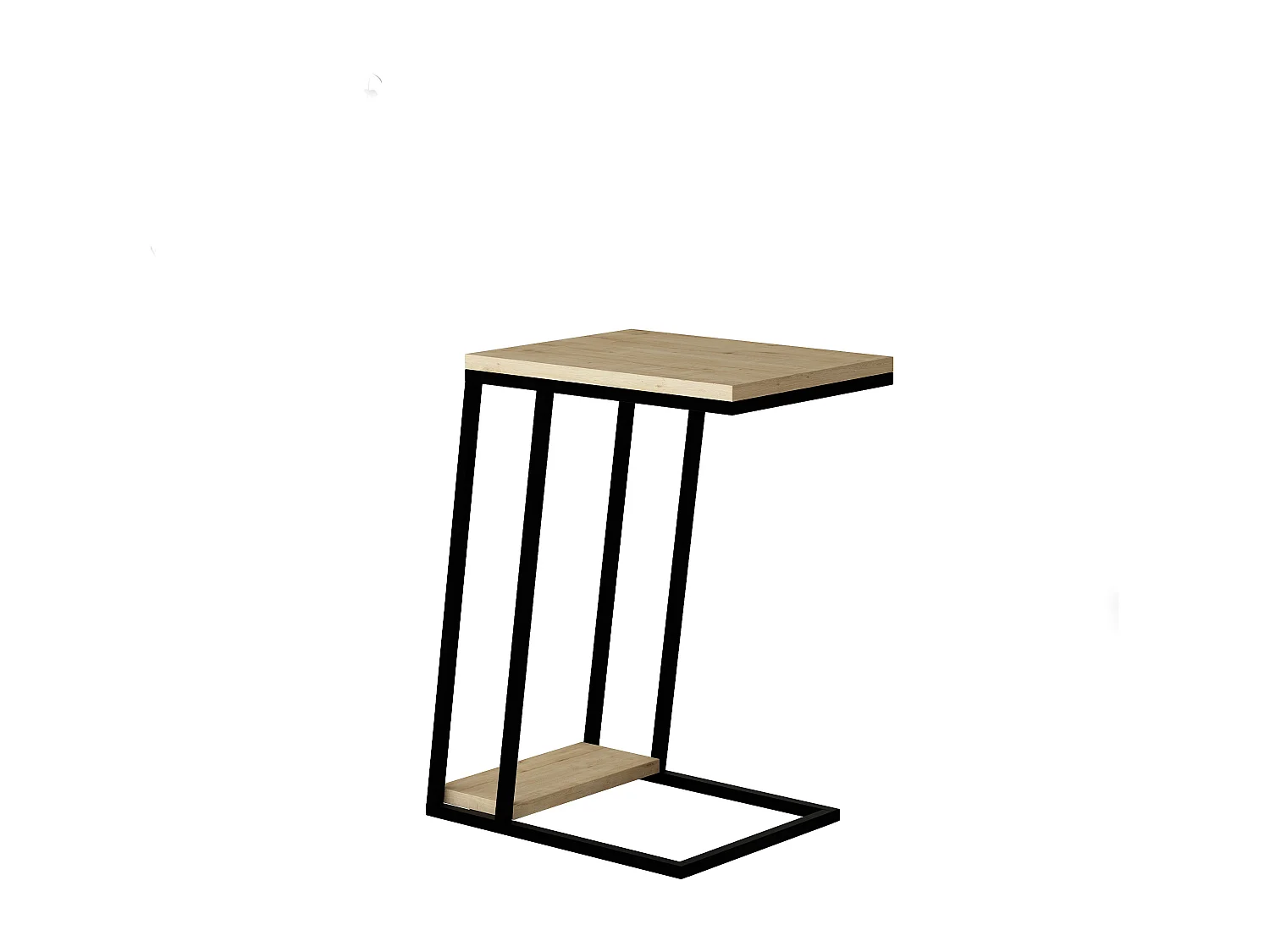 Decortie Chêne 40x30x57cm Table C Panneau de particules, Métal Table de salon Pal