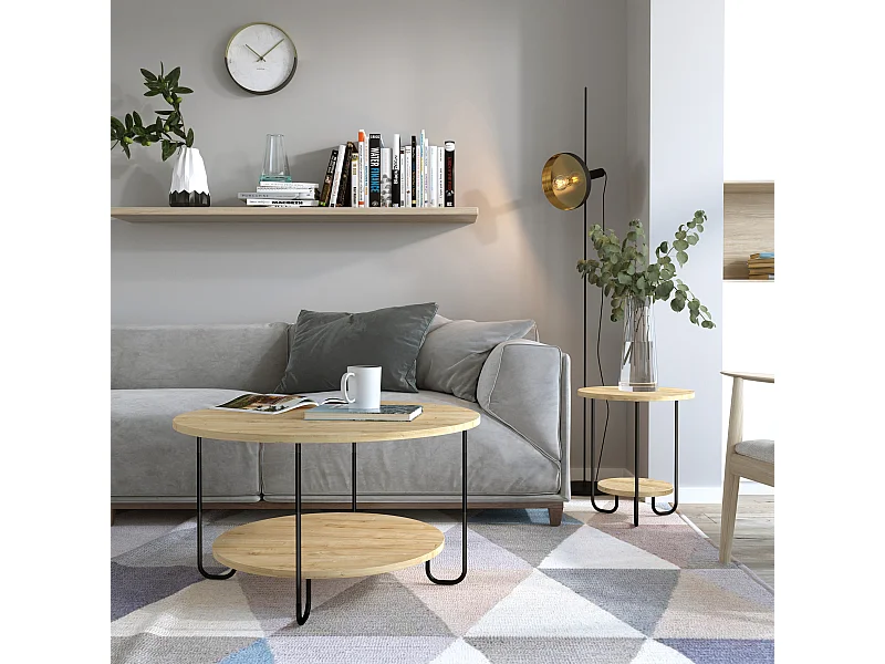 Beistelltisch CORRO  -  Eiche - 80 x 80 x 45 cm